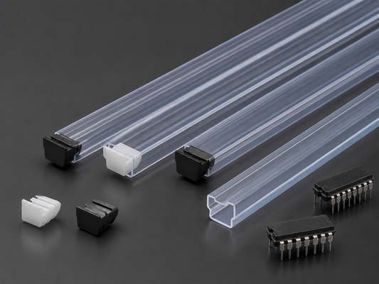 Clear PVC Antistatic IC Storage Tube with Protective End Caps