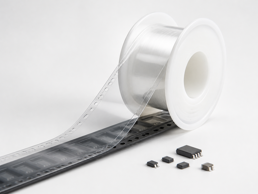 High-Performance Transparent ESD Antistatic Cover Tape for Embossed Carrier Tape and SMD Electronic Component Packaging