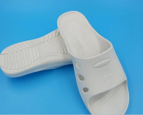 DLX-9102B Cleanroom ESD Anti-Static Slippers - White SPU Material, Anti-Slip, for Electronics & Pharma (Sizes 36-46)