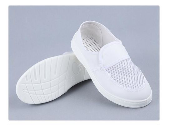 White PU/PVC ESD Safety Shoes for Cleanroom - 34-48 Size, Anti-Static, for Food/Pharma Manufacturing