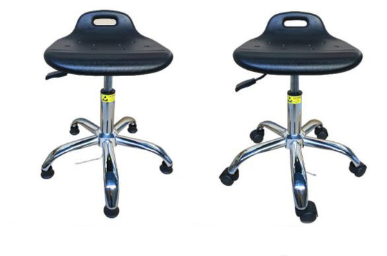 PU Dust Free Room Antistatic ESD Stool Chair With Wheels For Pharmaceutical Factory