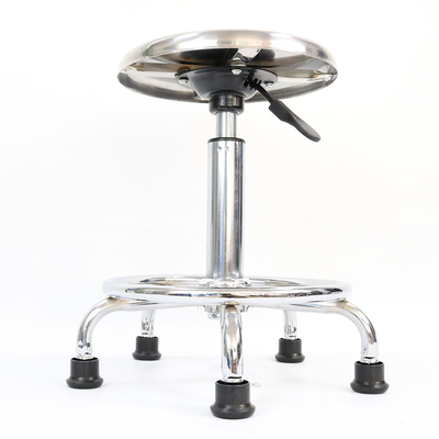 Durable Stainless Steel Backless ESD Stool Chair Height 43-56cm