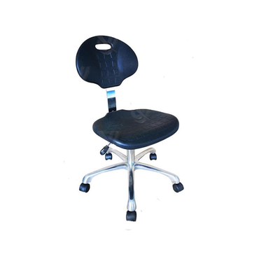 Black Adjustable Workstation ESD Lab Chairs PU Foam Industrial