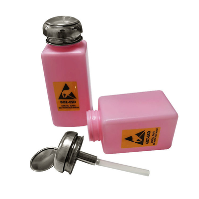 Antistatic Alcohol Solvent Esd Dispenser Bottle 240ML HDPE SS Cap Alumina Pump