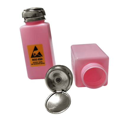 Antistatic Alcohol Solvent Esd Dispenser Bottle 240ML HDPE SS Cap Alumina Pump