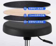 ESD Cleanroom Chair ESD PU Leather ESD Polyurethane Casters Surface Resistance 106-109Ω for ESD-Safe Research Facilities
