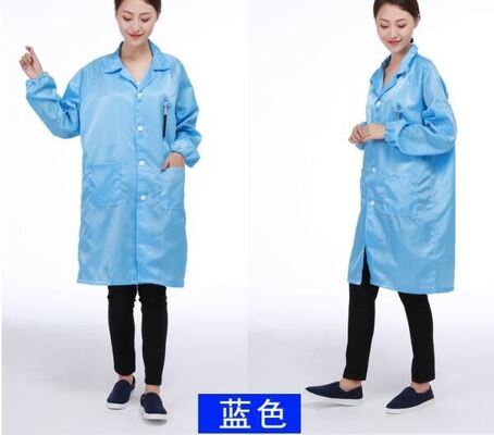 S-XXXL Polyester Breathable ESD Cleanroom Garment Anti Static