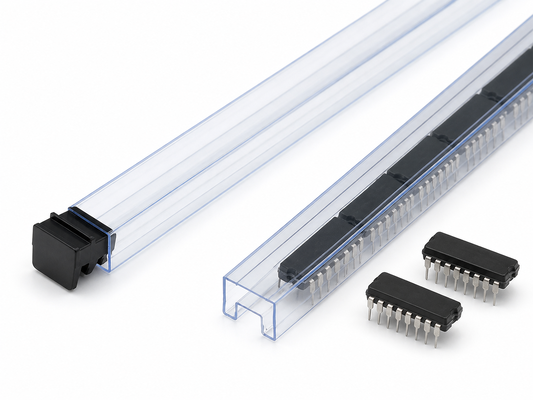 Clear PVC Antistatic IC Storage Tube with Protective End Caps