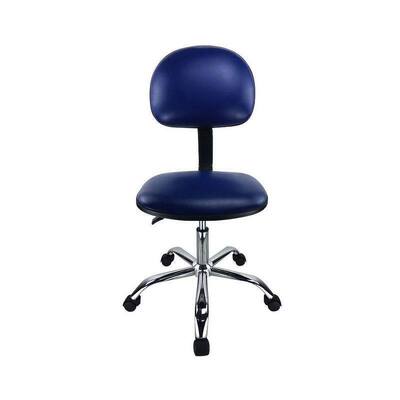 Blue ESD PU Leather Cleanroom Chair 510-700mm Adjustable for Electronics Assembly