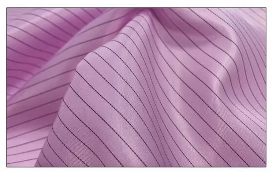 5mm Strin Esd Clothing Material Grid 7 Streak Cleanroom Fabric Carbon Fiber