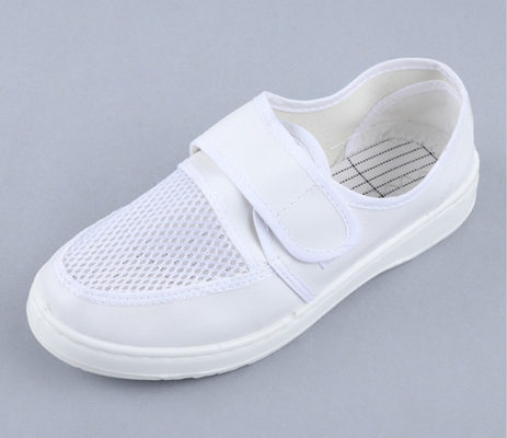 White Single Net Velcro Breathable 220mm PU esd Shoes