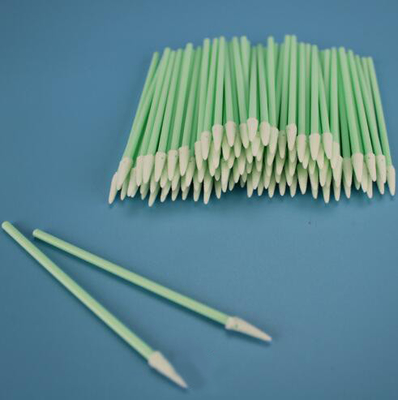Green Cleanroom Products Plastic Handle Cleanroom Foam Swabs Polypropylene