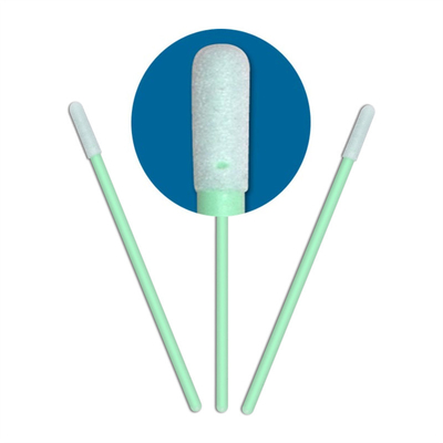 Sponge Head Cleanroom Accessories Green Plastic Handle Foam Swab