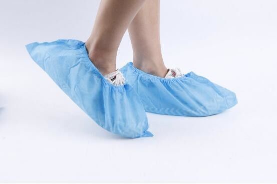 Disposable Blue Non-Woven Shoe Covers - Anti-Slip, Medical Grade, Polypropylene (PP) Material