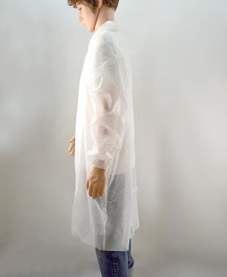 Clean Room Disposable Non Woven Lab Coat SMS Breathable With Elastic Cuff