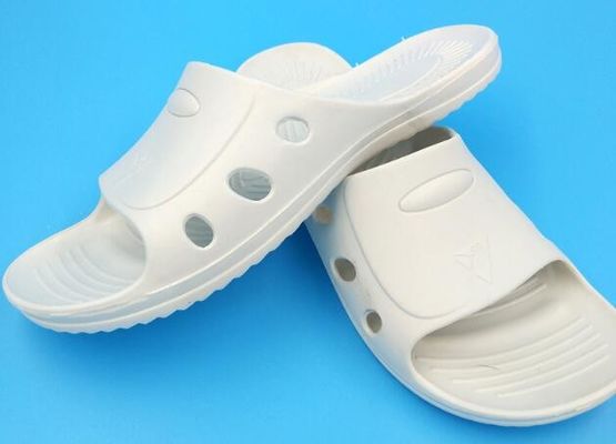 DLX-9102B Cleanroom ESD Anti-Static Slippers - White SPU Material, Anti-Slip, for Electronics & Pharma (Sizes 36-46)