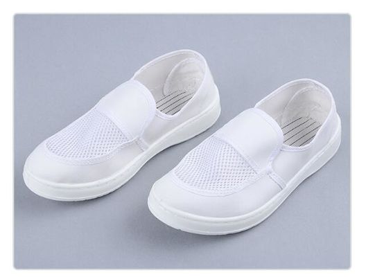 White PU/PVC ESD Safety Shoes for Cleanroom - 34-48 Size, Anti-Static, for Food/Pharma Manufacturing