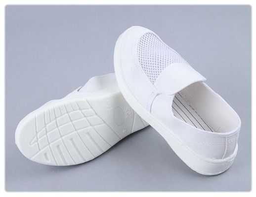 White PU/PVC ESD Safety Shoes for Cleanroom - 34-48 Size, Anti-Static, for Food/Pharma Manufacturing