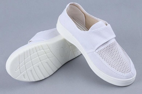 PU Canvas 34-46 Cleanroom Esd Shoes three sides breathable With Velcro