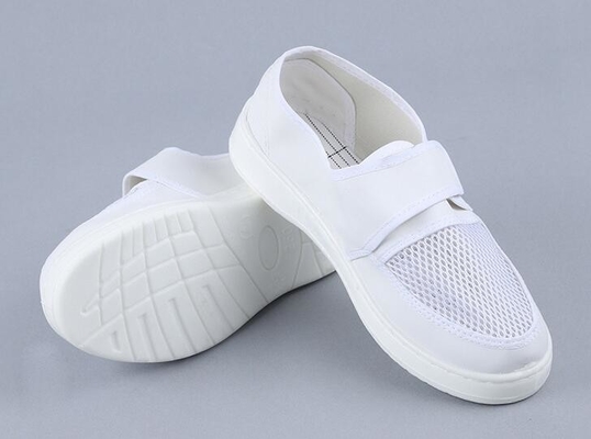 Breathable Cleanroom Accessories , Single Net Velcro 220mm PU Esd Safety Shoes