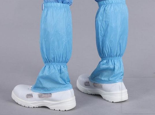 Industrial Anti-Static Long Boots - 220-300mm, PU Leather Upper with Conductive Fabric for ESD Cleanrooms