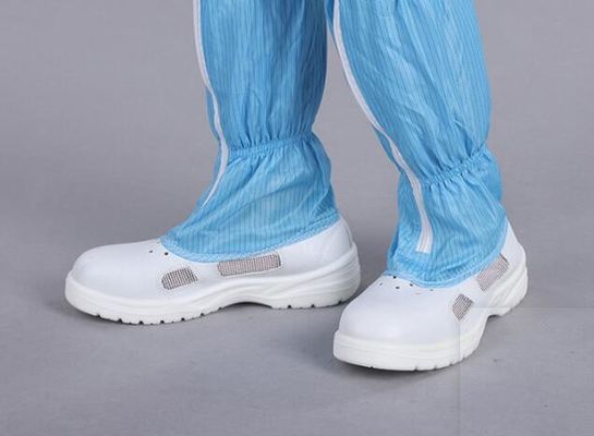 Industrial Anti-Static Long Boots - 220-300mm, PU Leather Upper with Conductive Fabric for ESD Cleanrooms