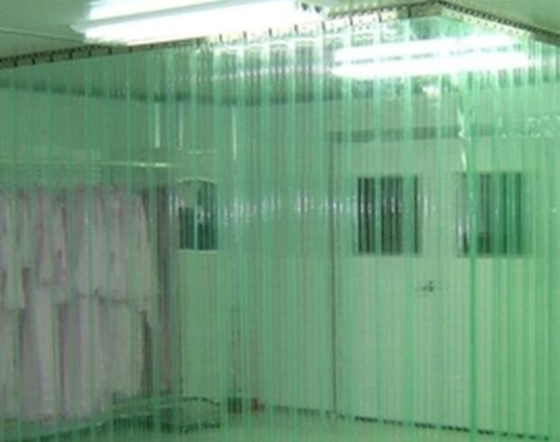 Green Antistatic Pvc Vinyl Strip Door Curtains ESD For Industry / Cleanroom