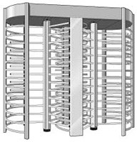 Dual Channel Full Height Pedestrian Turnstiles Revolving Doors Rust Proof 120 Degree