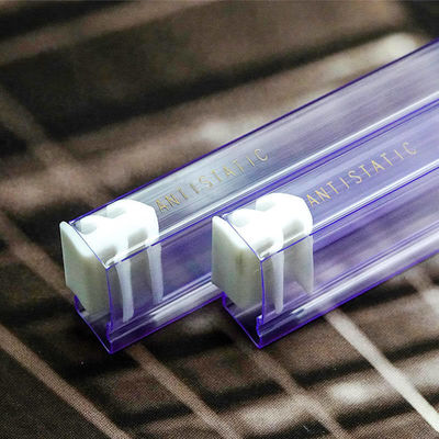 Transparent Rectangular ESD Anti-Static Tubes for IC Chip Shipping & Packaging