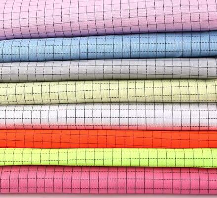 ESD dust-proof fabric for cleanrooms, twill weave, antistatic and breathable, supplied in 150m rolls.