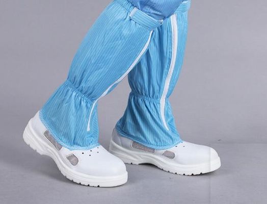 Industrial Anti-Static Long Boots - 220-300mm, PU Leather Upper with Conductive Fabric for ESD Cleanrooms